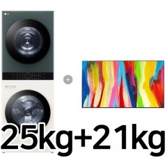 LG전자/ 트롬/ 오브제컬렉션/ 워시타워/ W21EGH + OLED77C2FNA