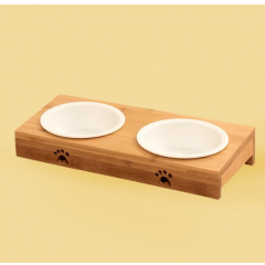 록벨 야미 원목 강아지 도자기 밥그릇 식기 2구