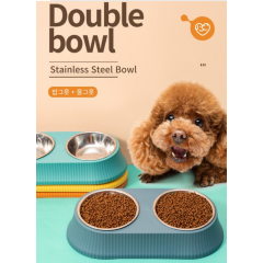 펫트너스 반려동물 스테인레스 식기 2구