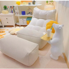 패브릭 빈백 쇼파+풋스툴 세트