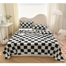 허니버블 부드러운 체크무늬 담요