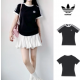 아디다스 삼선 래글런 티셔츠 블랙