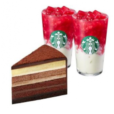 스타벅스 [특별한 선물] 스타벅스 딸기 라떼T 2잔+진한 가나슈 9 레이어 케이크